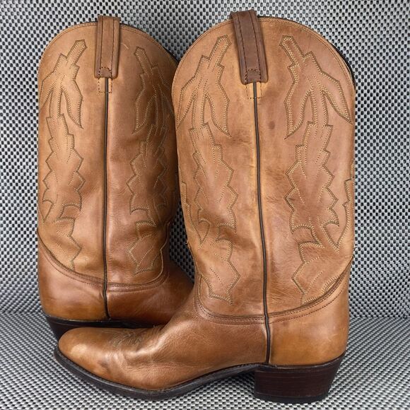 Dan Post Cowboy Boots Mens 9.5 EW Brown Leather Western Embroidered Pull On main image 11